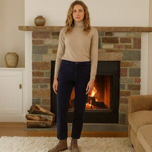 Woolrich Women's Straight Leg Brushed Cotton Canvas Pants Navy Size 14